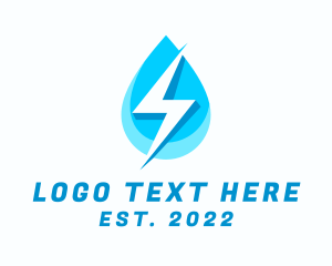 Hydroelectricity - Hydroelectric Power Droplet logo design