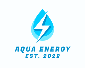 Hydroelectric Power Droplet logo design