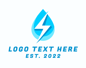 Volt - Hydroelectric Power Droplet logo design