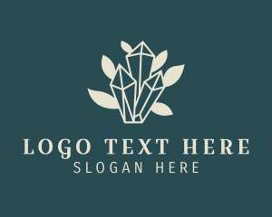 Gemstone Leaf Glam logo design