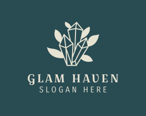 Glam - Gemstone Leaf Glam logo design