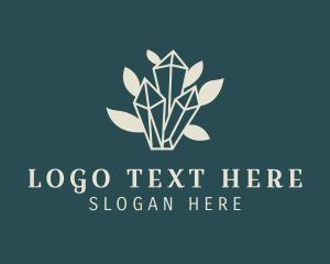 Leaf - Gemstone Leaf Glam logo design