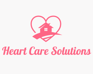 Pink Heart Home logo design