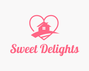 Pink Heart Home logo design