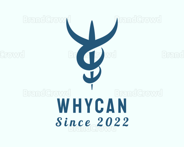 Blue Healthcare Caduceus Logo