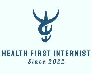 Internist - Blue Healthcare Caduceus logo design