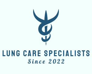 Blue Healthcare Caduceus logo design