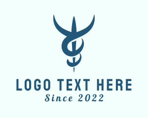 Gynecologist - Blue Healthcare Caduceus logo design