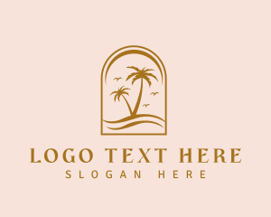 Minimal - Bohemian Palm Tree logo design
