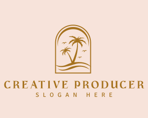 Exotic - Bohemian Palm Tree logo design