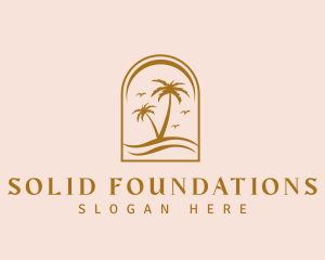 Tropical - Bohemian Palm Tree logo design