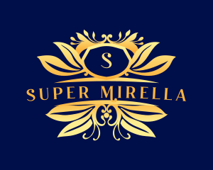 Wedding - Floral Ornamental Shield logo design
