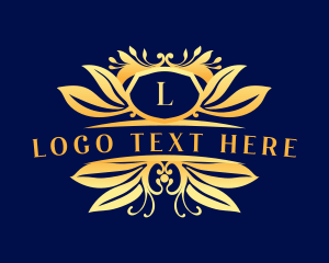 Vip - Floral Ornamental Shield logo design