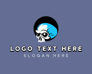 Skull Bone Skeleton logo design