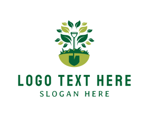 Leaves - Shovel Garden Landscaping logo design