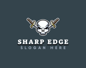 Knife - Skull Knife Pirate logo design