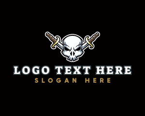 Skull Knife Pirate logo design