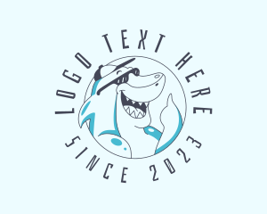 Character - Surfer Shark Travel logo design