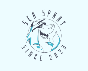 Surfer Shark Travel logo design