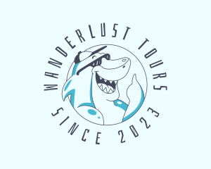 Surfer Shark Travel logo design