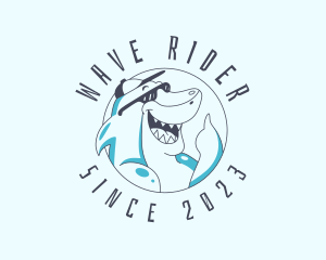 Surfer Shark Travel logo design