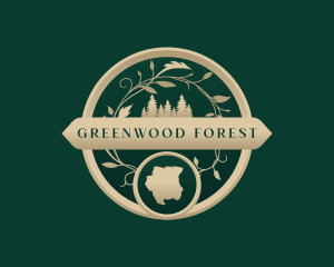 Suriname Map Forest logo design