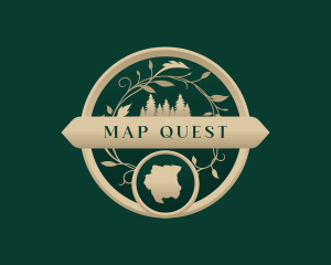 Suriname Map Forest logo design