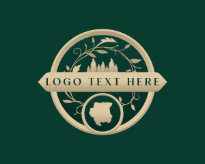 Tour - Suriname Map Forest logo design