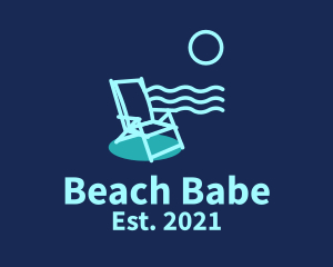 Blue Beach Chair  logo design