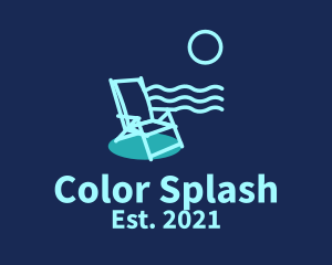 Blue Beach Chair  logo design