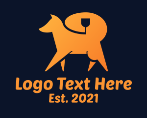 Pet Show - Orange Dog Glass logo design