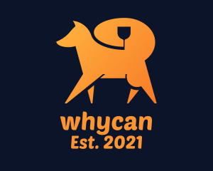 Wine Bar - Orange Dog Glass logo design