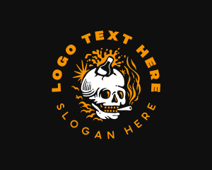 Cigarette - Bottle Skull Cigarette logo design