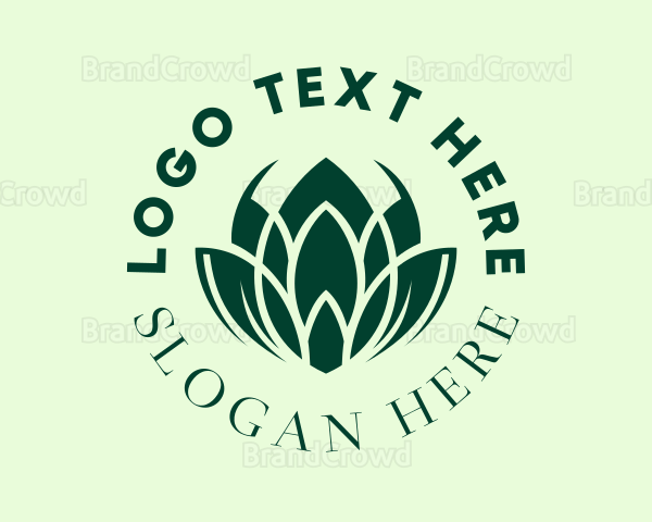 Green Botanical Lotus Logo