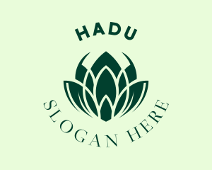 Green Botanical Lotus  Logo