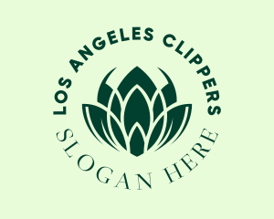 Green Botanical Lotus  Logo