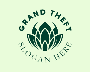 Petals - Green Botanical Lotus logo design