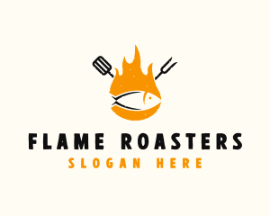 Roasting - Fish Grill BBQ logo design