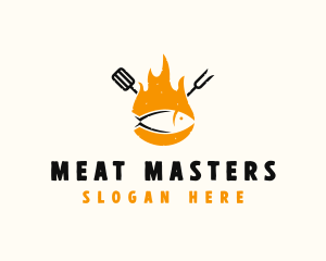 Fish Grill BBQ logo design