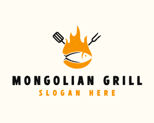 Fish Grill BBQ logo design