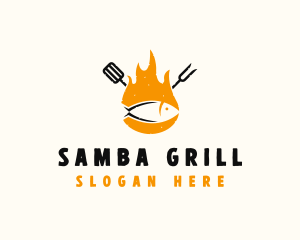 Fish Grill BBQ logo design