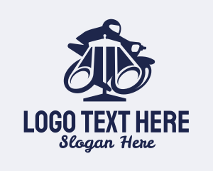 Wheel - Blue Motorcycle Rider logo design
