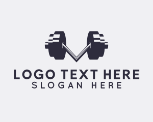 Bodybuilding - Letter V Fitness Gym logo design