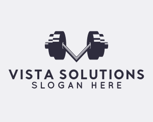 Letter V Fitness Gym  logo design