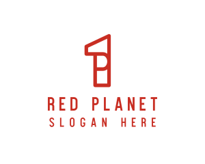 Red 1P Outline logo design