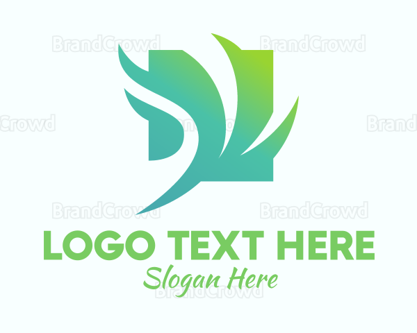 Green Windy Leaves Logo