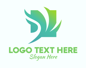 Vegetarian - Green Windy Leaves logo design