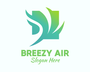 Green Windy Leaves  logo design