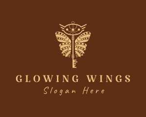 Butterfly Key Wings logo design