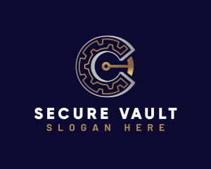 Vault - Cryptocurrency Gear Coin logo design